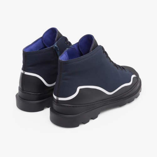 Camper Twins Mens Ankle Boots US-09771 Black / Navy / White Online Shop